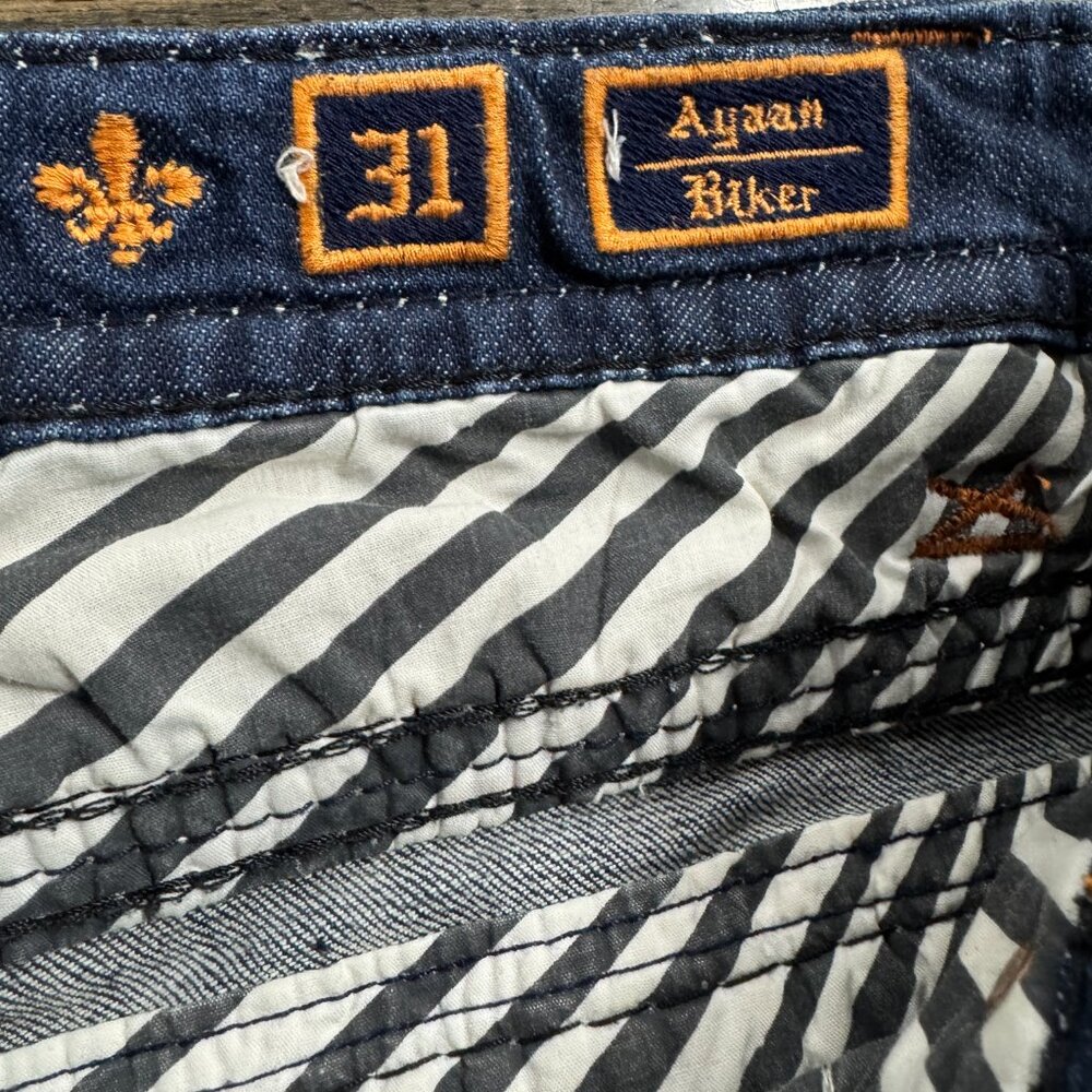 Rock Revival Ayaan Biker Jeans Mens Size 31 (Measures 34x33) - Picture 6 of 7
